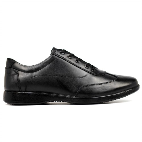 Pabucchi Siyah Oxford Bağcıklı Deri Günlük Ayakkabı
