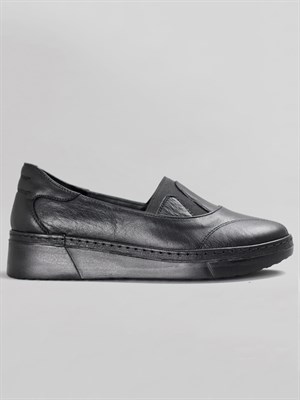 Beety 45022 Kadın Hakiki Deri Comfort Casual Ayakkabı-Siyah