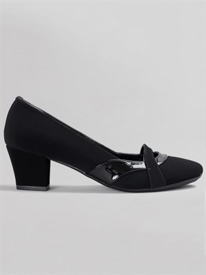 Beety 8613 Kadın Nubuk Kısa Topuklu Ayakkabı Siyah