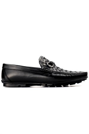 Punto Erkek Hakiki Deri Örgü Model Klasik Ayakkabı G42M505259-Siyah